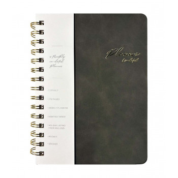 Nedatumirani planer A5 VEGAN LEATHER - Gray 