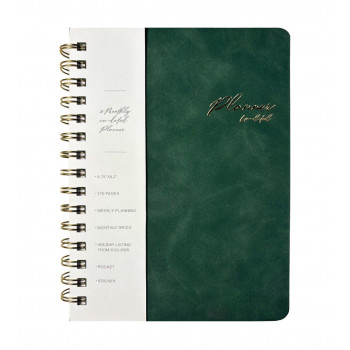 Nedatumirani planer A5 VEGAN LEATHER - Green 