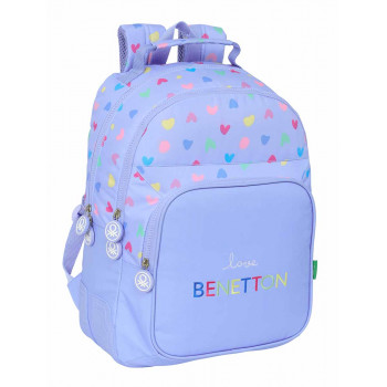 Ranac sa dve pregrade i koliima BENETTON - LILA 45cm 