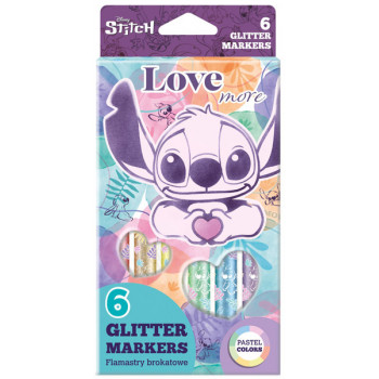 Set šest flomastera sa šljokicama PASTEL 