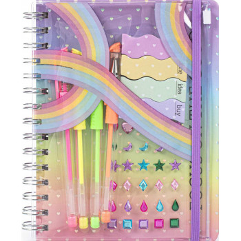 Notes sa spiralom + 4 gel olovke + stikeri 
