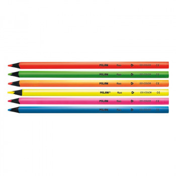 6 drvenih bojica MILAN - FLUO 