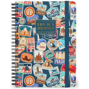 Notes sa spiralom TRAVEL STICKERS linije 21x15cm 