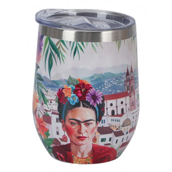 Putna šolja od nerđajućeg čelika MEXICAN ART - RED 