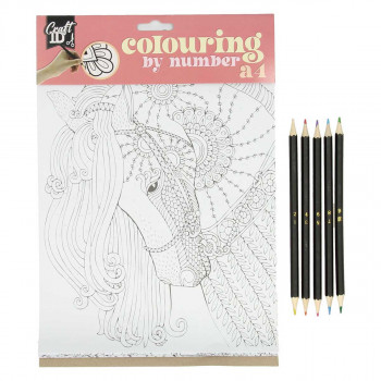 Oboj po brojevima, 5xA4, 5 dvostanih olovaka olovka 