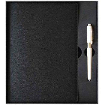 Rokovnik sa olovkom BOUTIQUES 19X25cm crni linije 