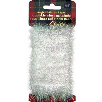 Novogodišnja ukrasna srebrna traka sa šljokicama 20m 