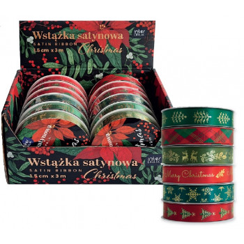 Novogodišnja ukrasna satenska traka 3m 