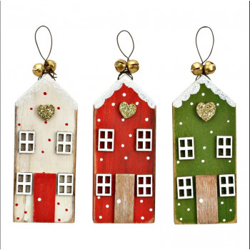 Novogodišnji ukras KUĆICA SA PRAPORCIMA (Više vrsta) 