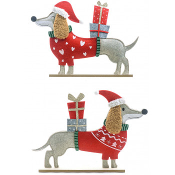 Novogodišnja figurica KUCA SA POKLONIMA 40x28cm 