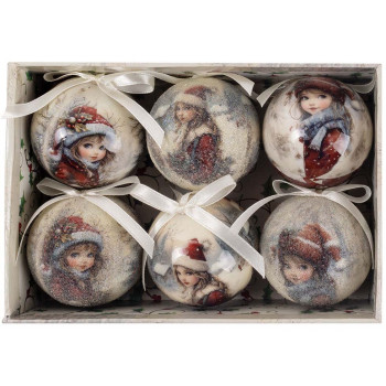 Novogodišnji ukrasi 1/6 DEVOJKA 6cm 