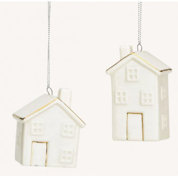 Novogodišnji ukras  KUĆICA OD PORCELANA 