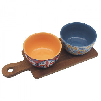 Set dve činije sa daskom za posluženje TUSCANY 