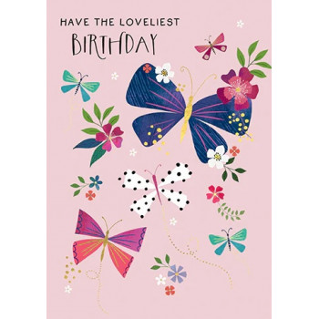 Rođendanska čestitka BLOOMING BUTTERFLIES 