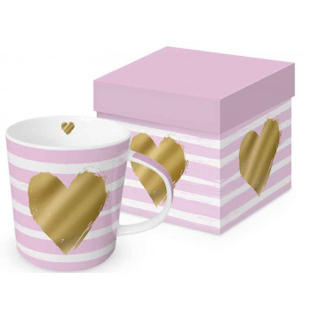 Šolja HEART & STRIPES ROSÉ 