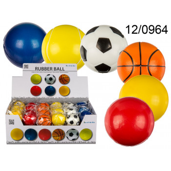 Ball, ca. 6 cm, plastic, 6 ass., 48 pcs. per display 