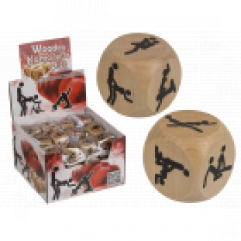 WOODEN DICE, KAMASUTRA, CA. 3 X 3 CM, 36 PCS. PER DISPLAY 