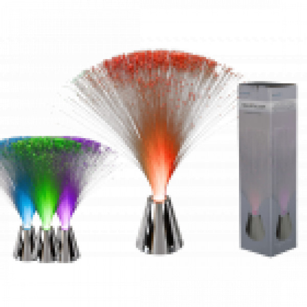 Plastic Fiber lamp with chrome base, ca. 30 cm, for 3 micro batteries (AAA) 