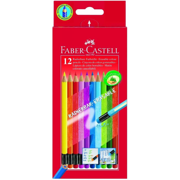 FABER CASTELL drvene bojice sa gumicom 1/12 