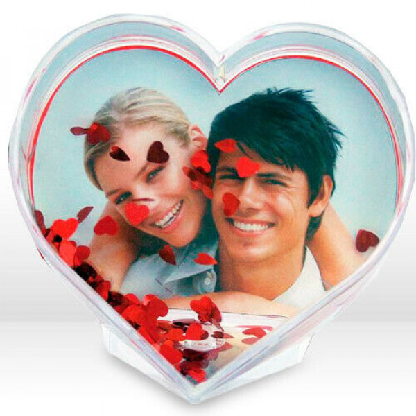 Ram za Slike GLITTER HEART WATERGLOBE 