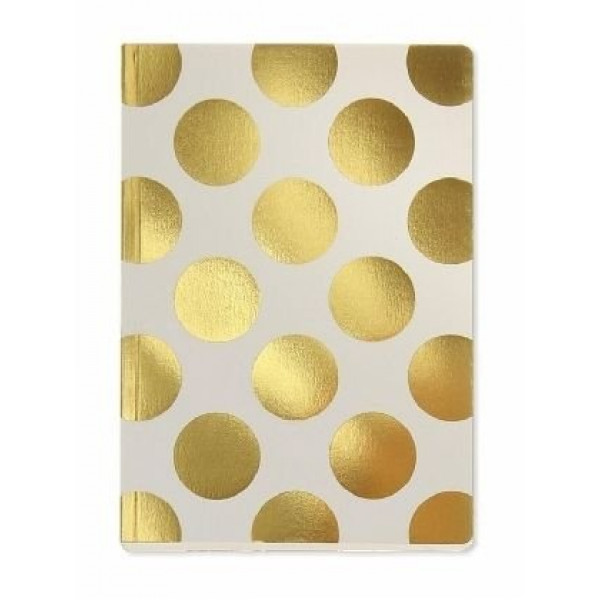 Sveska SHIMMER LARGE GOLD POLKA CREAM 