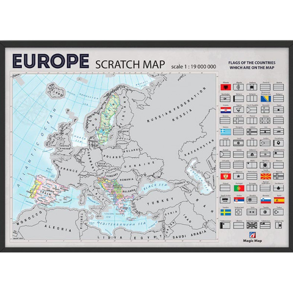 URAMLJENA GREB-GREB MAPA EVROPE NA ENGLESKOM 