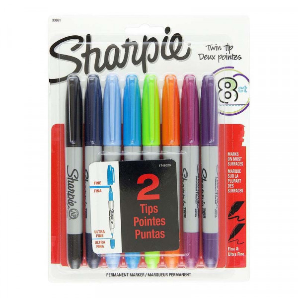 SHARPIE set markera TWIN TIP 8/1 