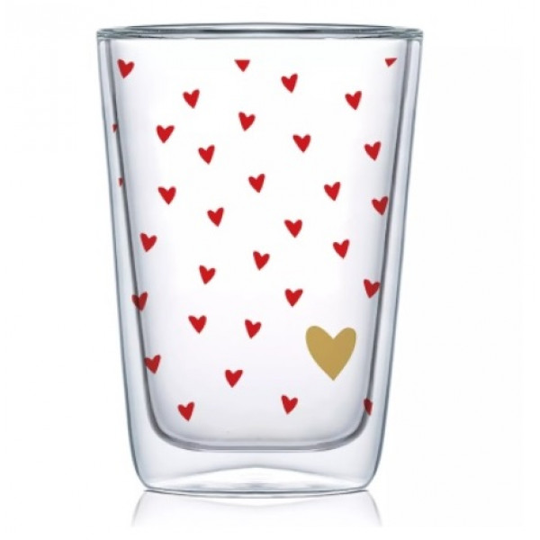 Staklena čaša LITTLE HEARTS 
