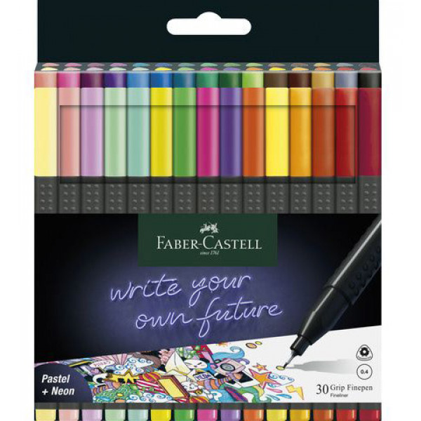 FABER CASTELL flomasteri lajneri 1/30 PASTEL+NEON 