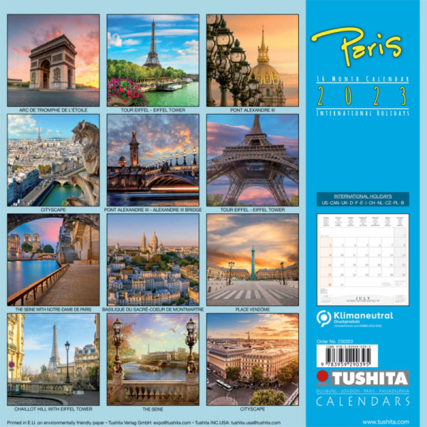 Zidni kalendar za 2023 - PARIS 