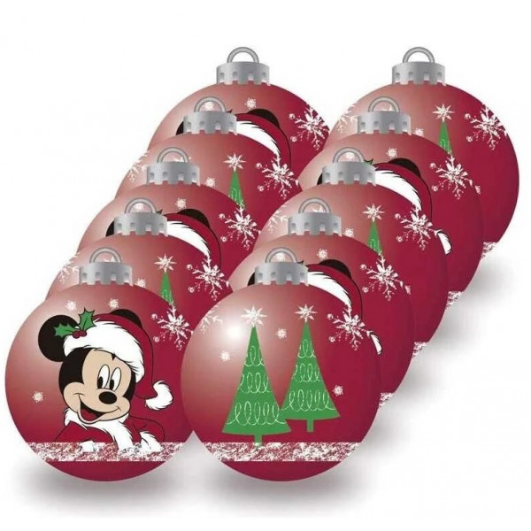 Set šest novogodišnjih kugli 8 cm - MIKI MAUS 