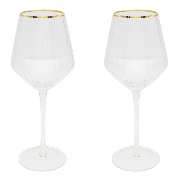 Set dve čaše za vino GOLD DECO 
