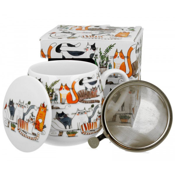 Šolja za čaj sa infuzerom CAT’S WORLD - LAZY CATS