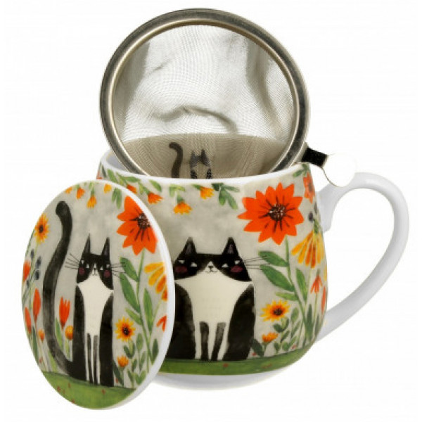 Šolja za čaj sa infuzerom CAT’S WORLD - MEADOW 