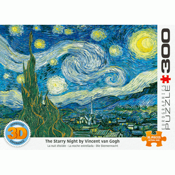 Puzzle 300 sa 3D efektom STARRY NIGHT Van Gogh 