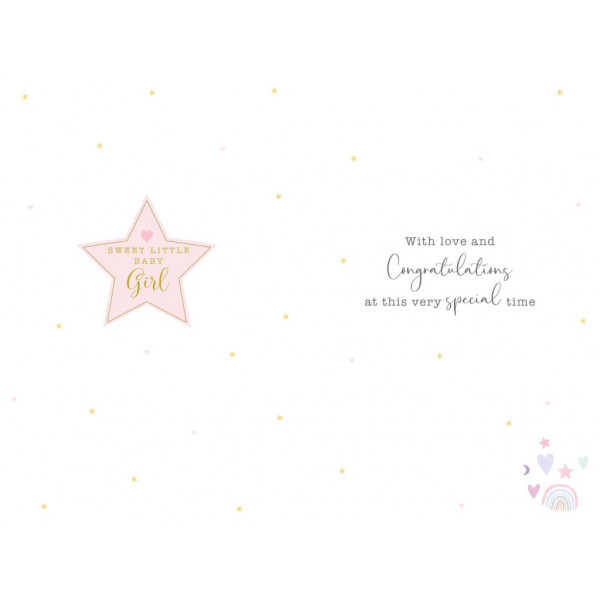 Čestitka za rođenje deteta BABY GIRL - PINK 