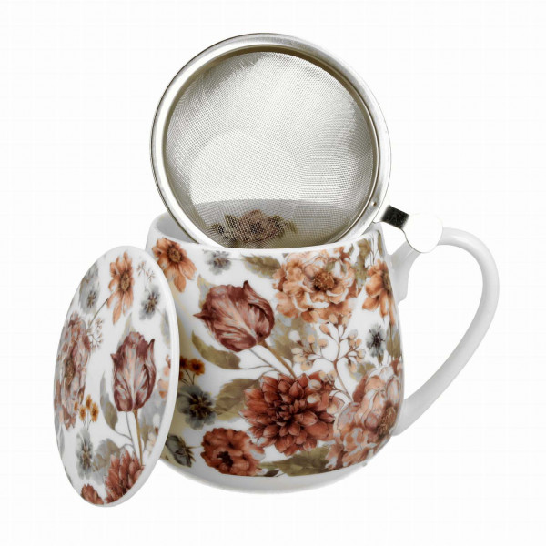 Velika šolja za čaj sa infuzerom PASTEL FLOWERS 