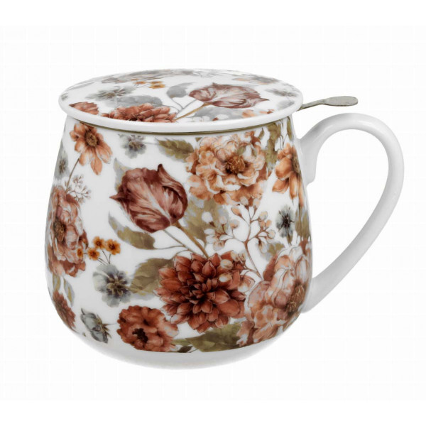 Velika šolja za čaj sa infuzerom PASTEL FLOWERS 