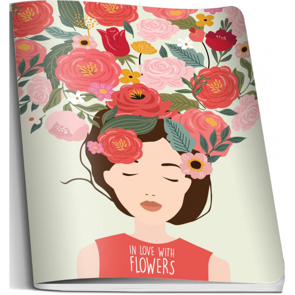 SVESKA A4 KARO IN LOVE WITH FLOWERS 