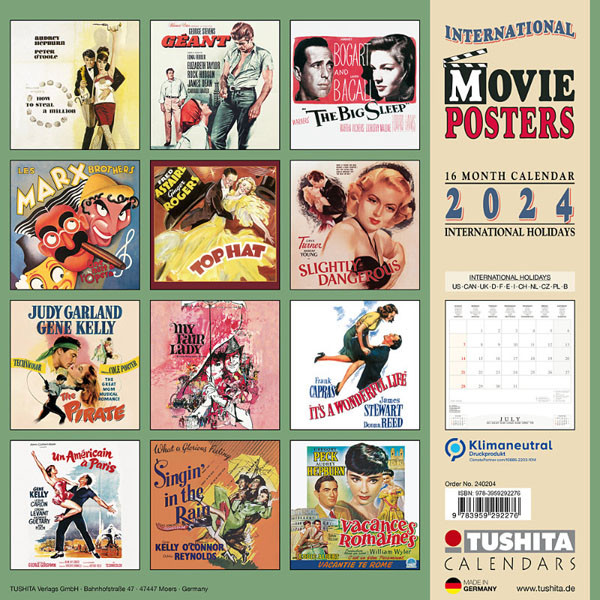 Zidni kalendar MOVIE POSTERS 2024 