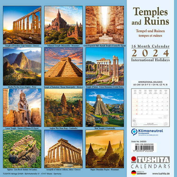 Zidni kalendar TEMPLES AND RUINS 2024 