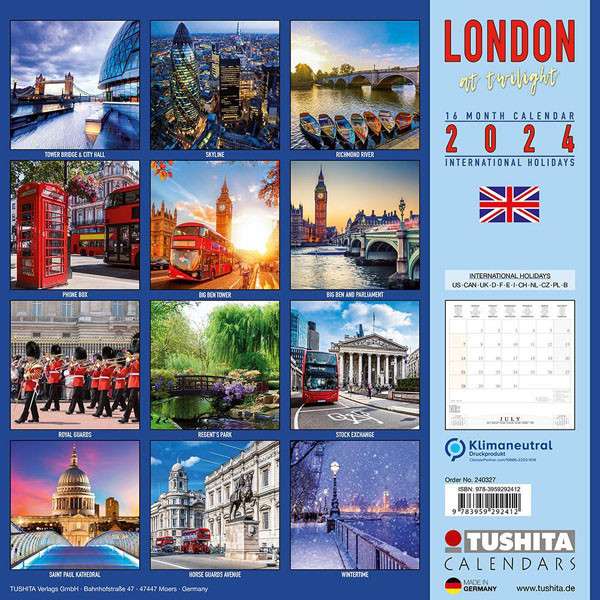 Zidni kalendar LONDON AT TWILIGHT 2024 