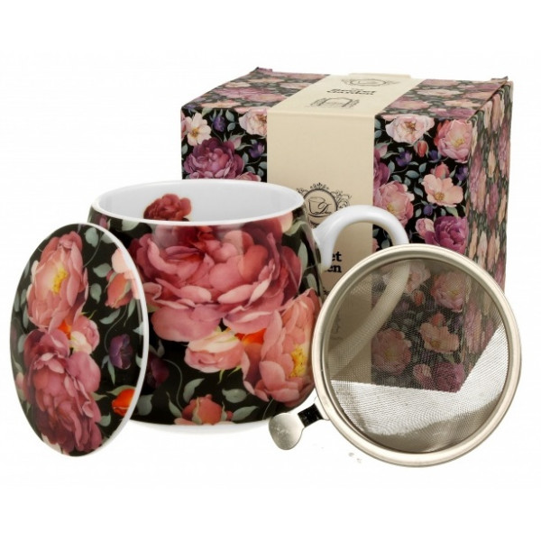 ŠOLJA ZA ČAJ SA INFUZEROM ROSES BLACK 