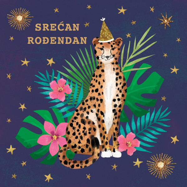 Čestitka SREĆAN ROĐENDAN - LEOPARD 