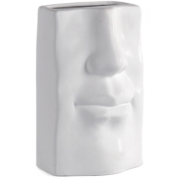Dekorativna vaza LICE - BELI SATEN 15,5x25cm 