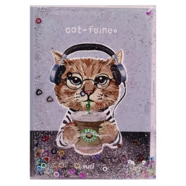 NOTES A5 Glitter Cat 