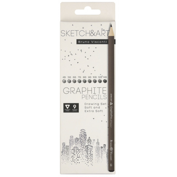 SET OF BLACK GRAPHITE PENCILS 