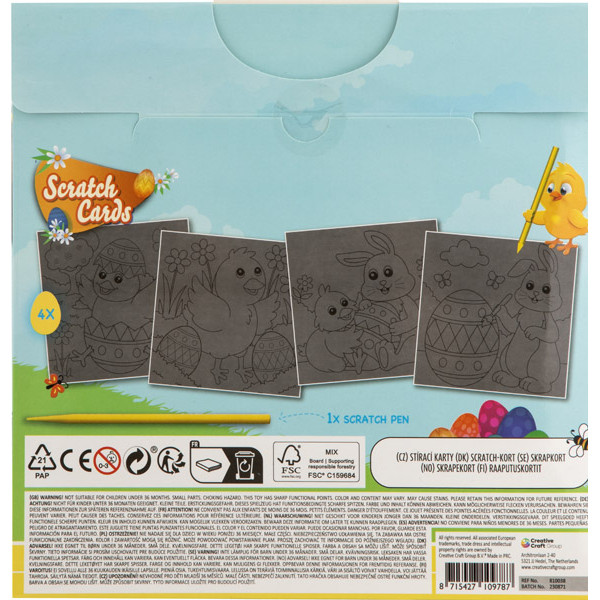 Uskršnje greb kartice 4 kom 20x20cm 