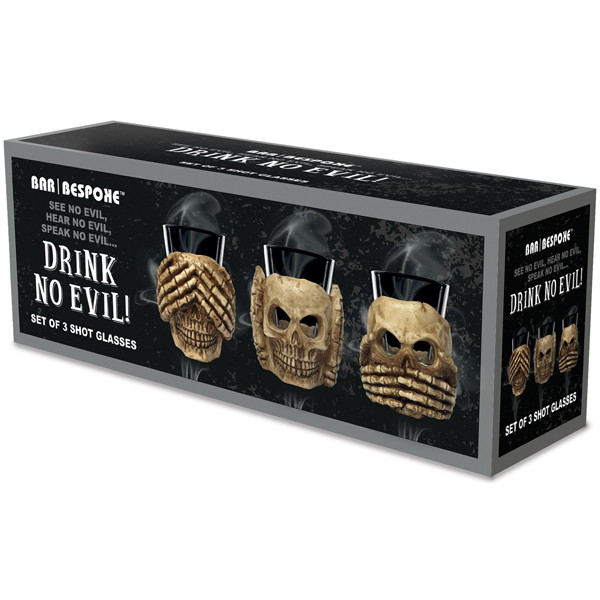 Set  tri čaše za šot SKELETON 