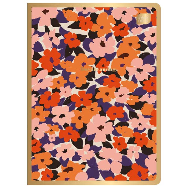 Sveska A5, kvadratići, METALLIC FLORAL / ČETIRI VRSTE 